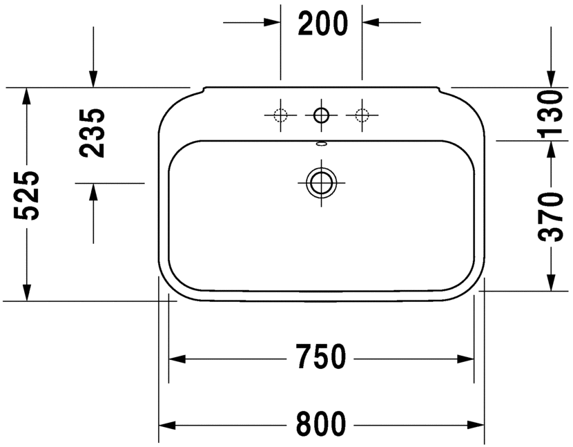 2316800000 Подвесная раковина настенная овальная Duravit Happy D.2 - Вид №1