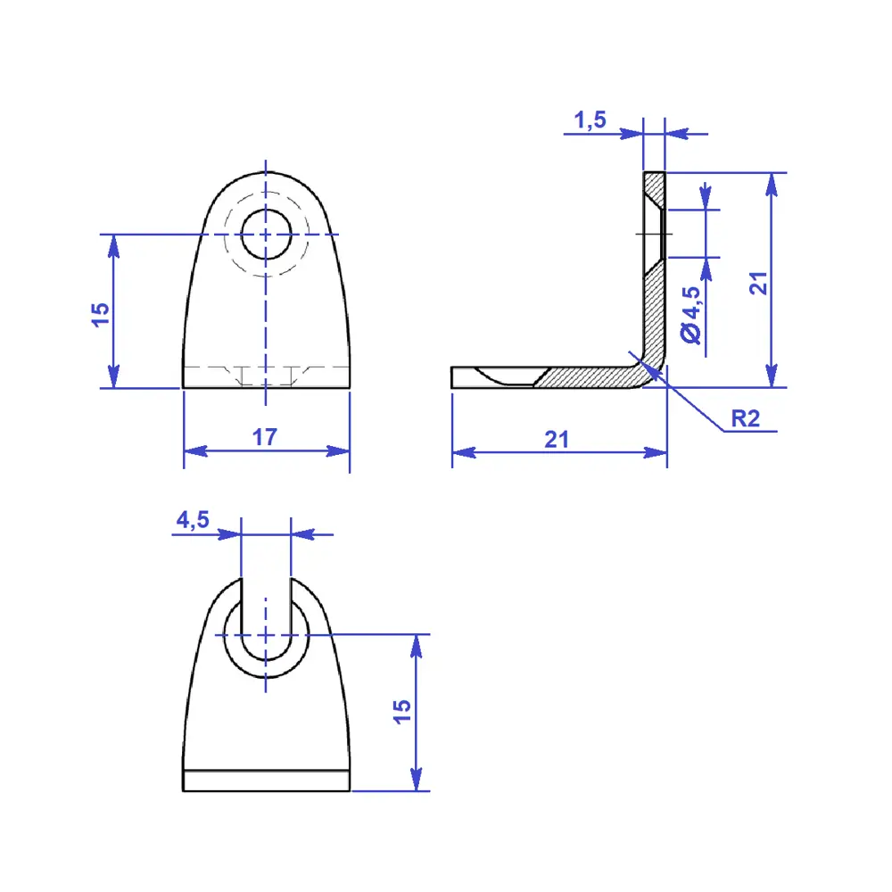 Стяжка угловая 21x21x17x1.5 мм сталь цвет серый 4 шт Santreyd STLM-2086116 - Вид №1