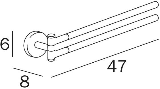 INDA® Поворотный держатель для полотенец из хромированной латуни Forum A36150 - Вид №1