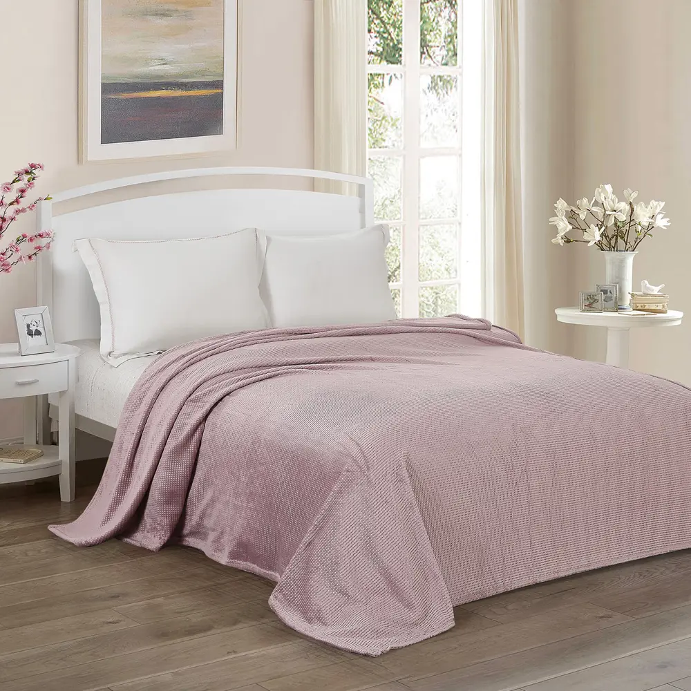 Плед Аpontar 180х200 см велсофт цвет пудра Santreyd STLM-2080640 - Вид №4