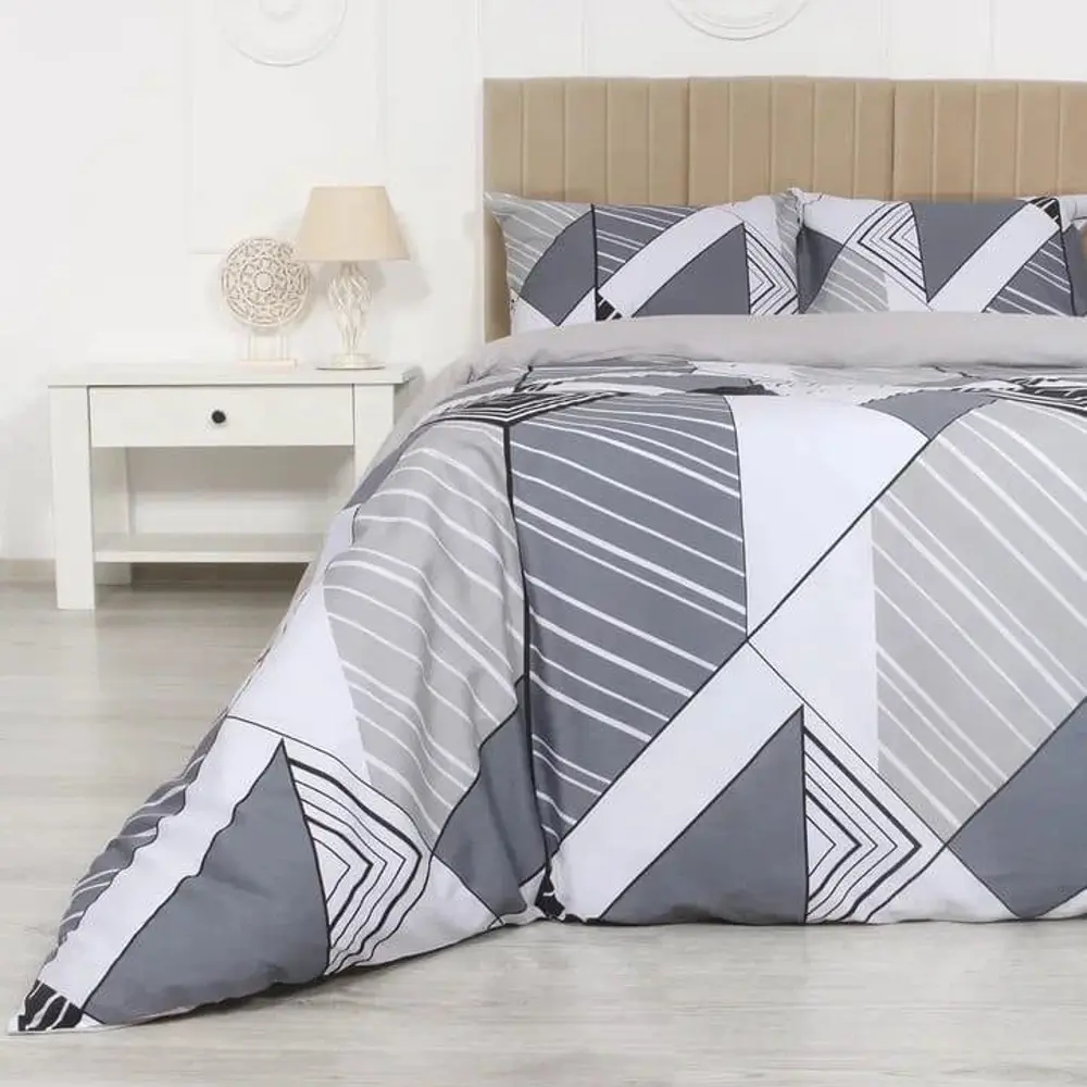 Комплект постельного белья Pencil сатин черно-белый Santreyd STLM-2142538