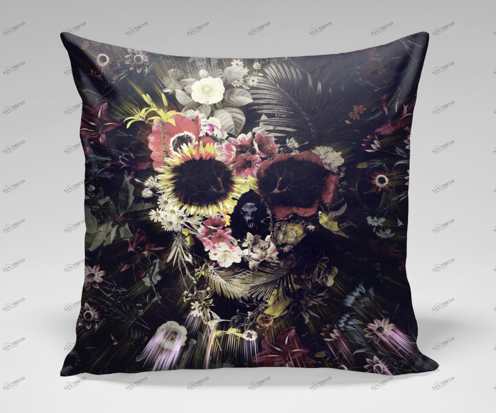 Подушка Frenzy by Ali Gulec ICON DESIGNE РИСУНОК, ЛИЦА 119863 Черный 