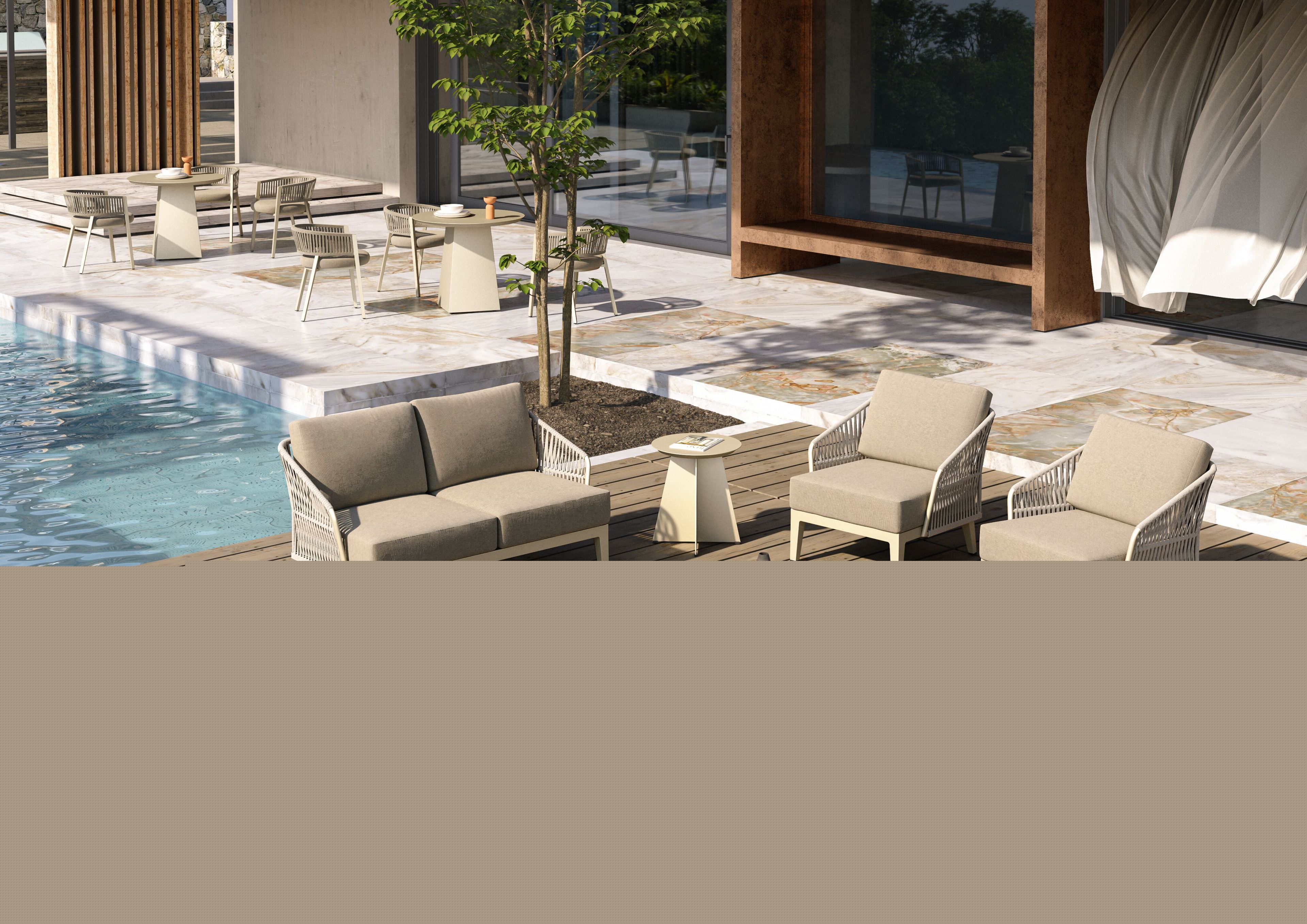 2-местный тканевый садовый диван VINEKO Mia ARCH-00023798 - Вид №1