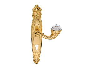 Латунная ручка в стиле Людовика XIV с кристаллами Swarovski® на пластине