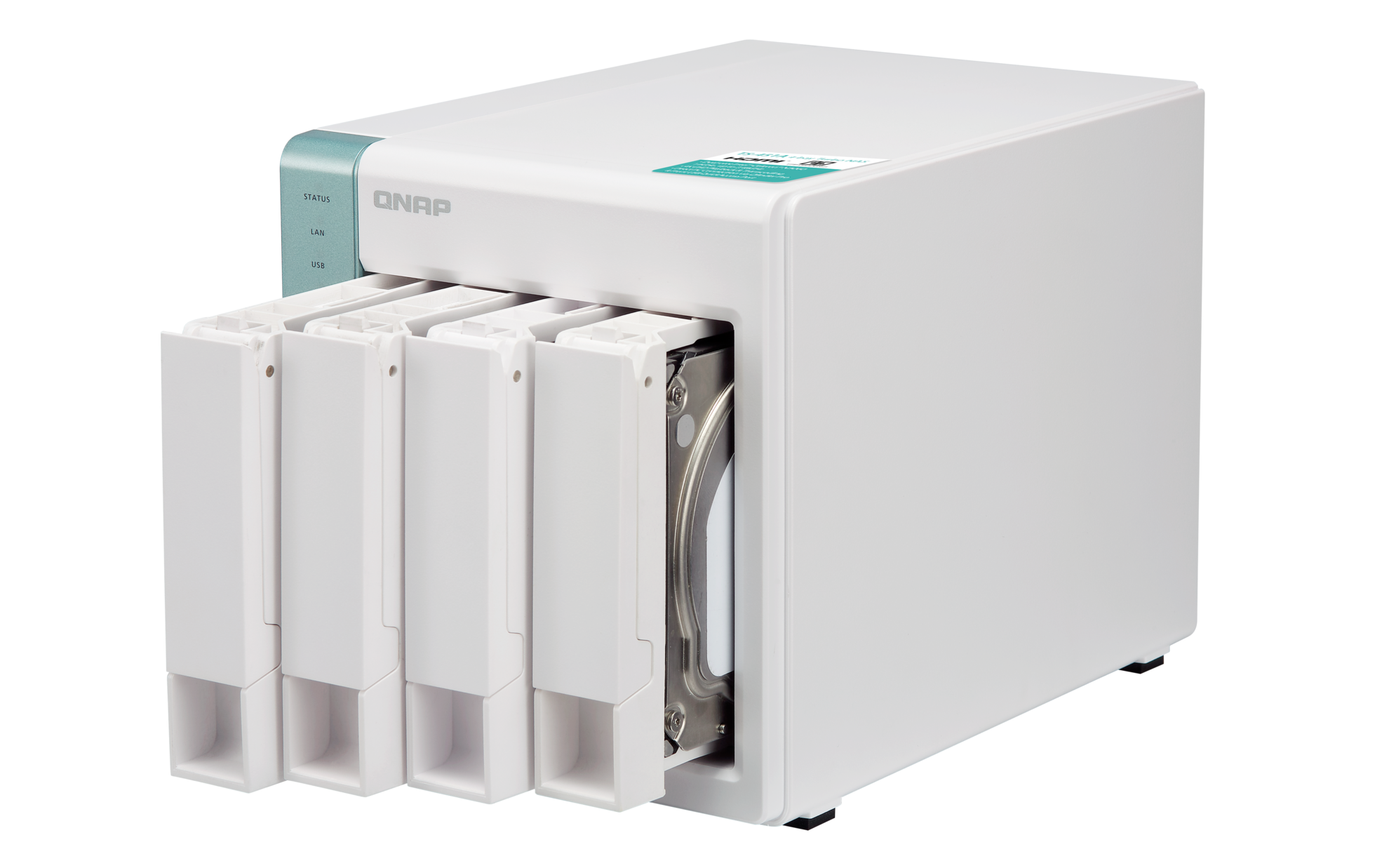 D4 Pro Channel nas, 4 hot-swap tray w/o hdd. celeron n3060 dual-core 1.6ghz-2.48ghz, 1gb ddr3l (1x1gb up to 8gb), hdmi, 2xge lan, 3xusb 3.0 QNAP Santreyd  - Вид №3