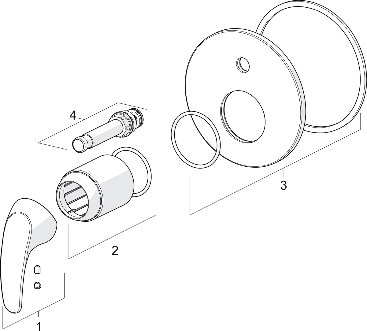 Oras 1484 Панель смесителя для ванны и душа 1484 Polara Хром  - Вид №3