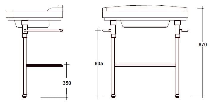 Металлическая консоль для умывальника с держателем для полотенец Olympia Ceramica Империя ARCH-00061170 - Вид №3