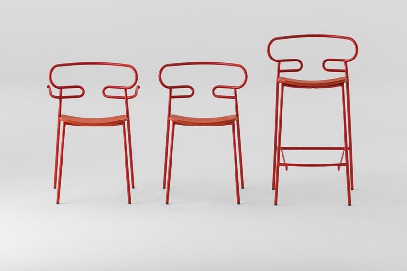 TrabA' Стул из металла и полиуретана с открытой спинкой Genoa 0047-met-pu - Вид №7