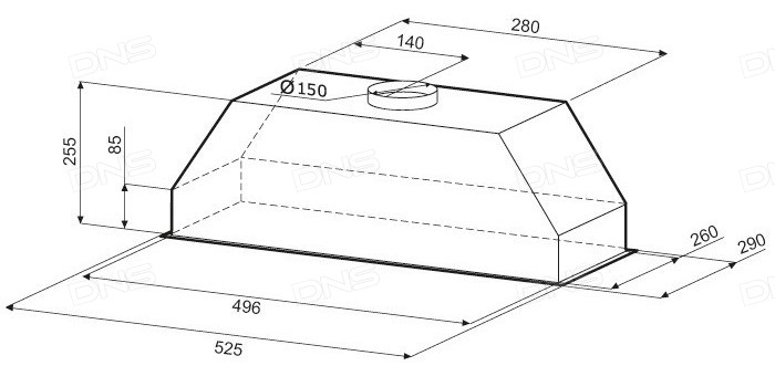 8186066 Вытяжка полновстраиваемая KRONA RUNA 600 S белый STDN-0087420 - Вид №8
