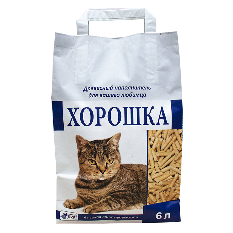 ПР0047784 Наполнитель для кошачьего туалета древесный 6л ХОРОШКА 