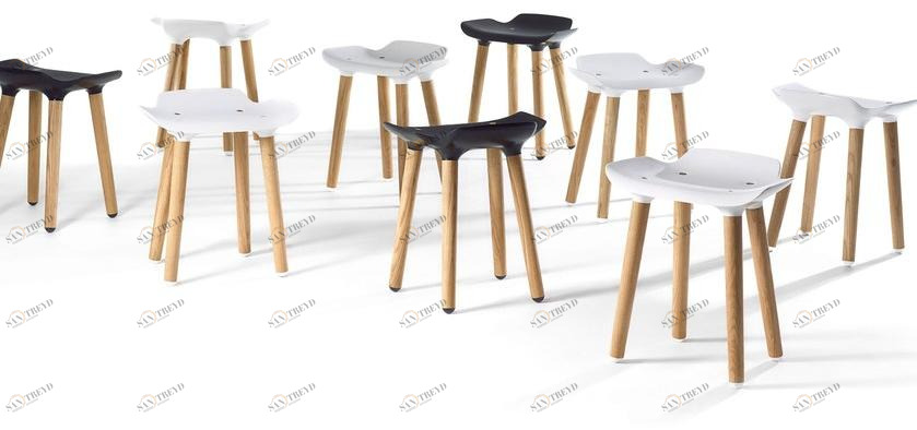 Quinze & Milan Низкий деревянный табурет Pilot sun-id-1379040