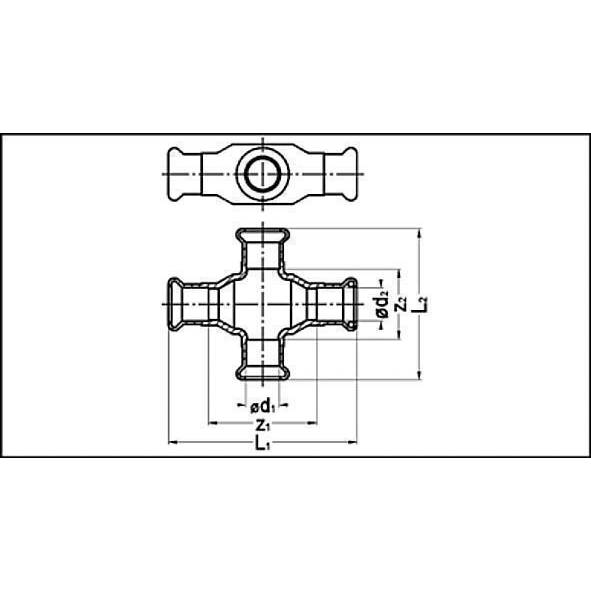 1241802212 SANHA 24180 пресс-распределитель в изоляции, ВПр 22x12 мм  - Вид №1