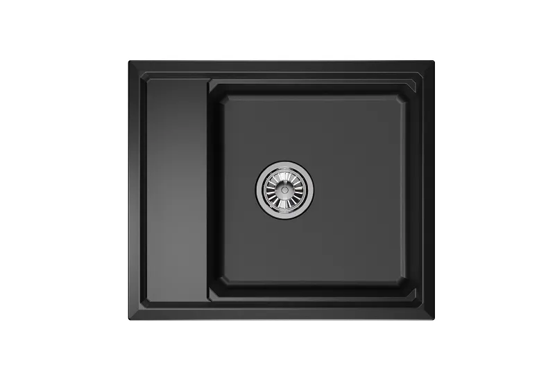KS-6004, ШВАРЦ (чёрный металлик), кухонная мойка, кварц GRANULA 6004-ST301 - Вид №2