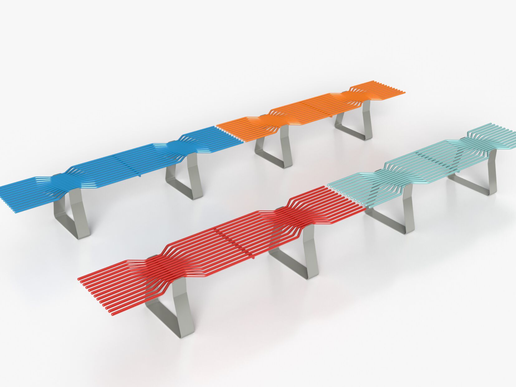 Оцинкованная стальная скамья без спинки Viscio Urban Design CARAMELLA ARCH-00038662 - Вид №6