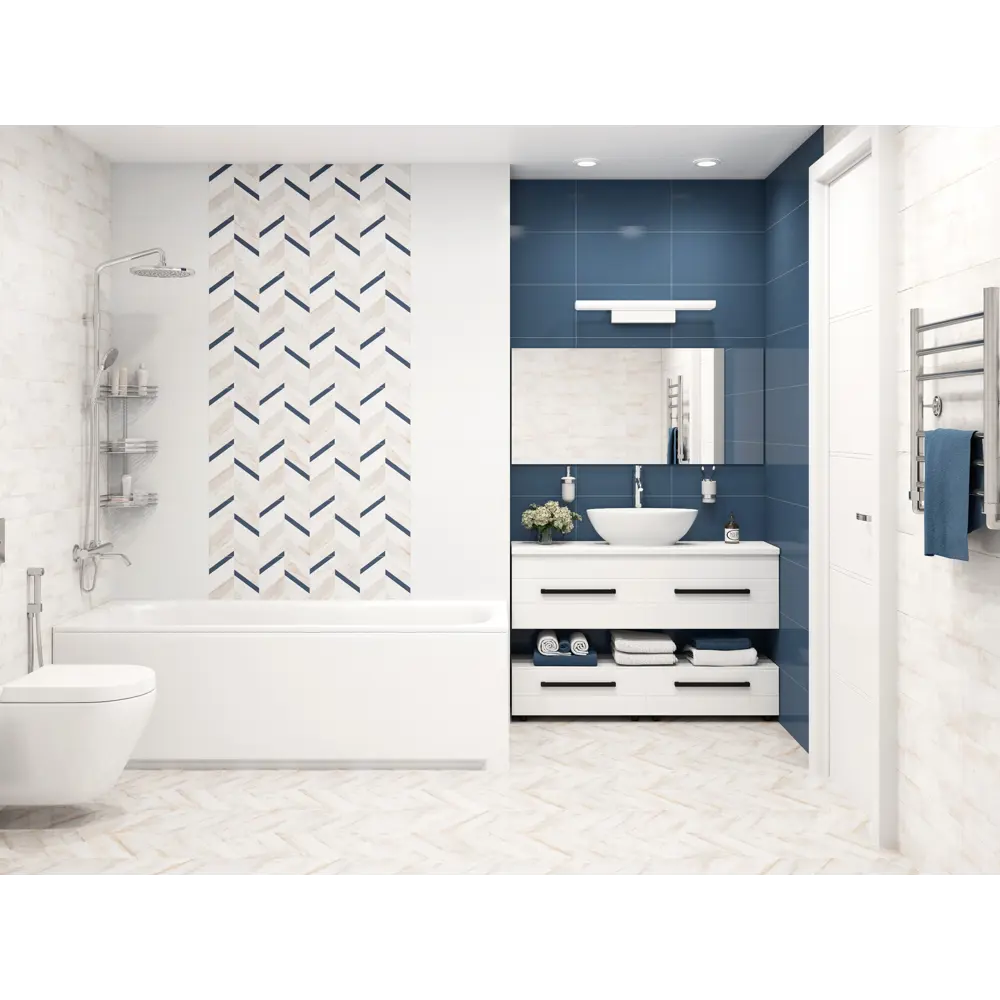 Керамогранит LB Ceramics Блю Шеврон 45x45 см 1.62 м² матовый цвет бежевый STLM-2109623 - Вид №6