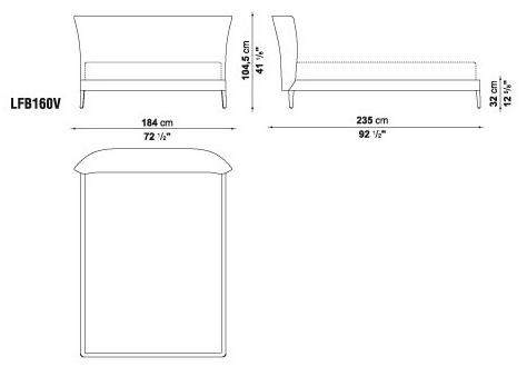 Maxalto Двуспальная кровать из ткани с мягким изголовьем Febo sun-id-1471760 - Вид №8