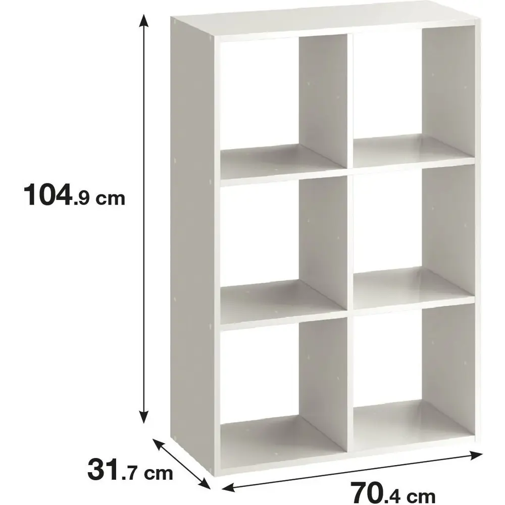 Стеллаж KONSENSA Руан 6 секций 70x104x31.7 см ЛДСП цвет белый STLM-2037237 - Вид №1