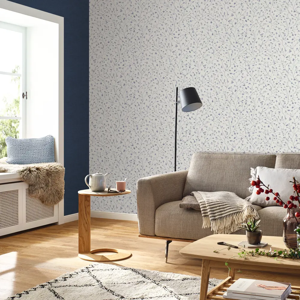 Обои флизелиновые Rasch SM «Синяя ветка" бежевые 1.06 м RA 965605 STLM-2096345 - Вид №5