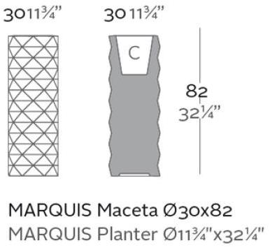 VONDOM Высокий садовый горшок с подсветкой Marquis sun-id-1507742 - Вид №7