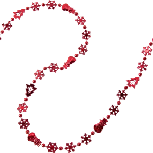 Гирлянда пластиковая Christmas "Снежинки" 270 см красный