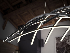 108969 Подвесной светильник 124Ø BLUETOOTH черный Schuller Trama