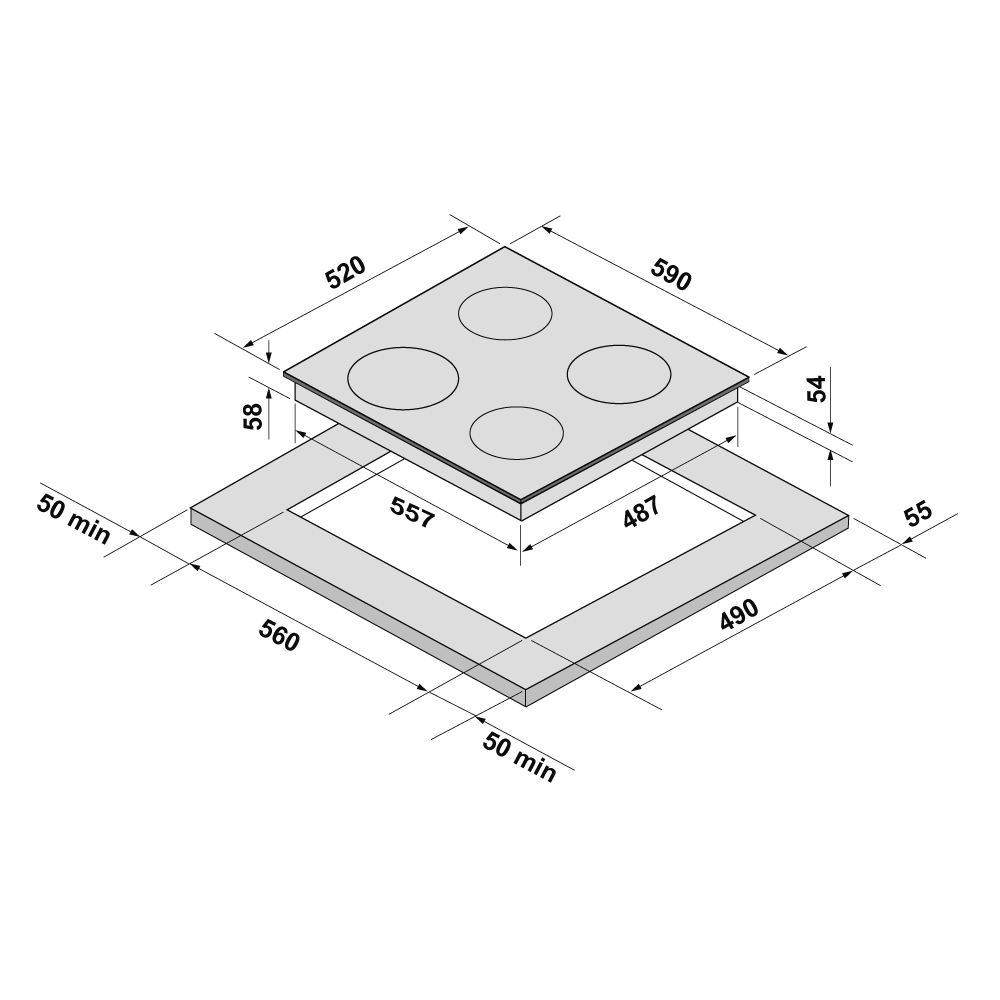 9032652 Индукционная варочная поверхность KRONA GENESIS 60 BL KRONA1 STDN-0138204 - Вид №13