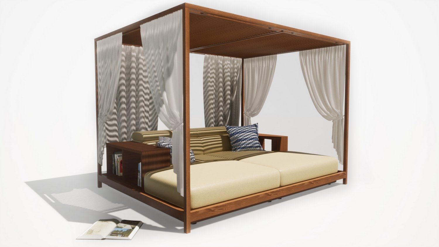 Садовая кровать с навесом iroko с солнцезащитным козырьком Formitalia Piera ARCH-00130055 - Вид №8