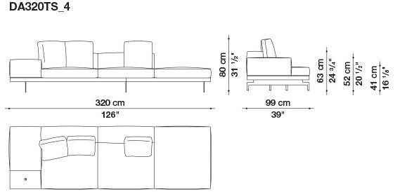 B&B Italia 3-х местный тканевый диван с шезлонгом Dock sun-id-1355318 - Вид №126