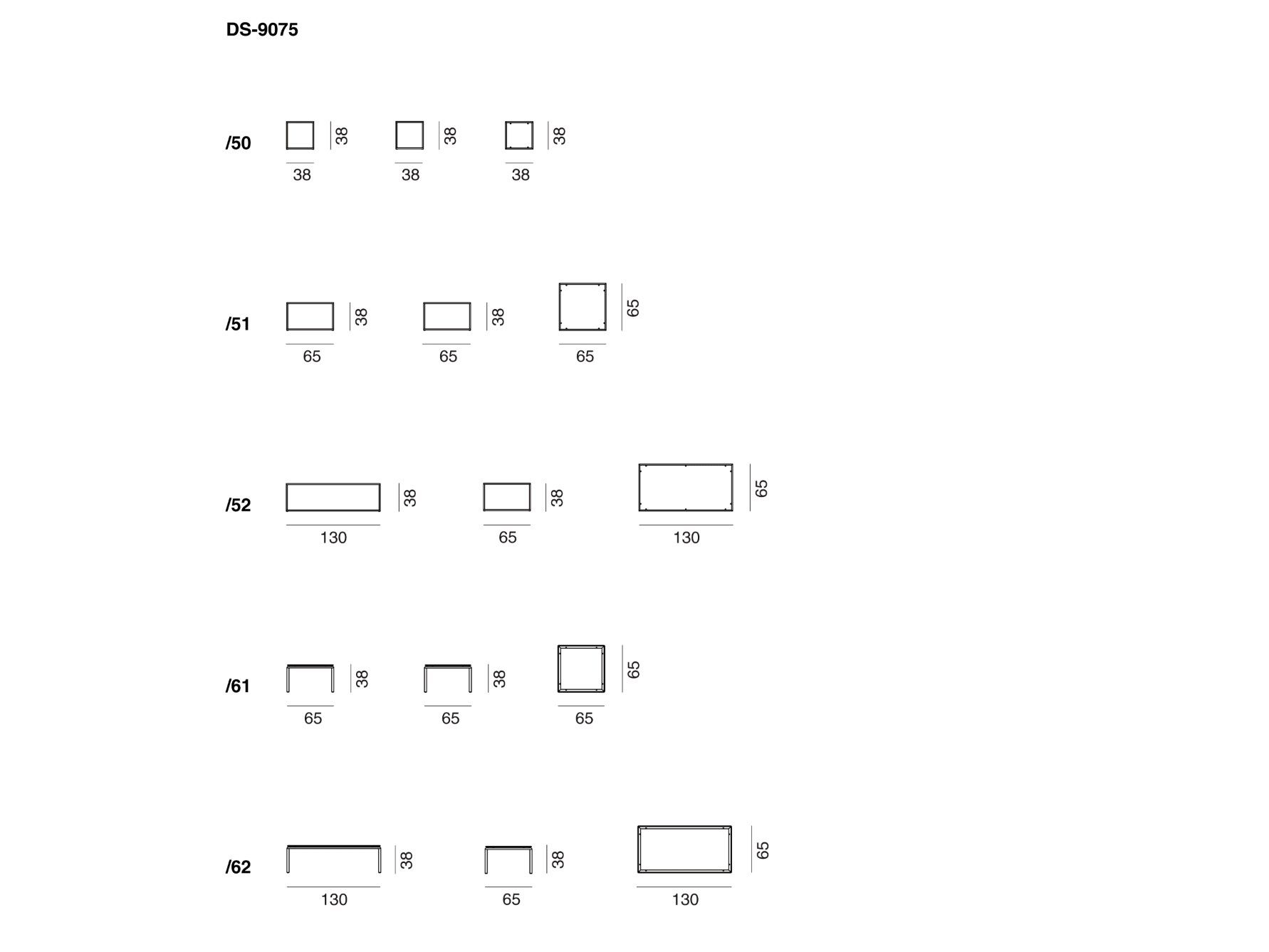 Стальной низкий квадратный журнальный столик de Sede DS-9075 ARCH-00081998 - Вид №2