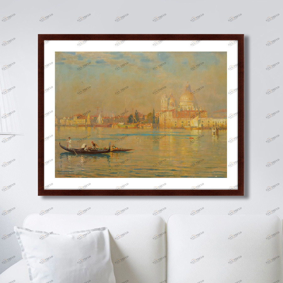 Картина в раме 78,5х100 см Venice Lagoon, 1899г. КАРТИНЫ В КВАРТИРУ  264285 Голубой;желтый;коричневый;разноцветный 