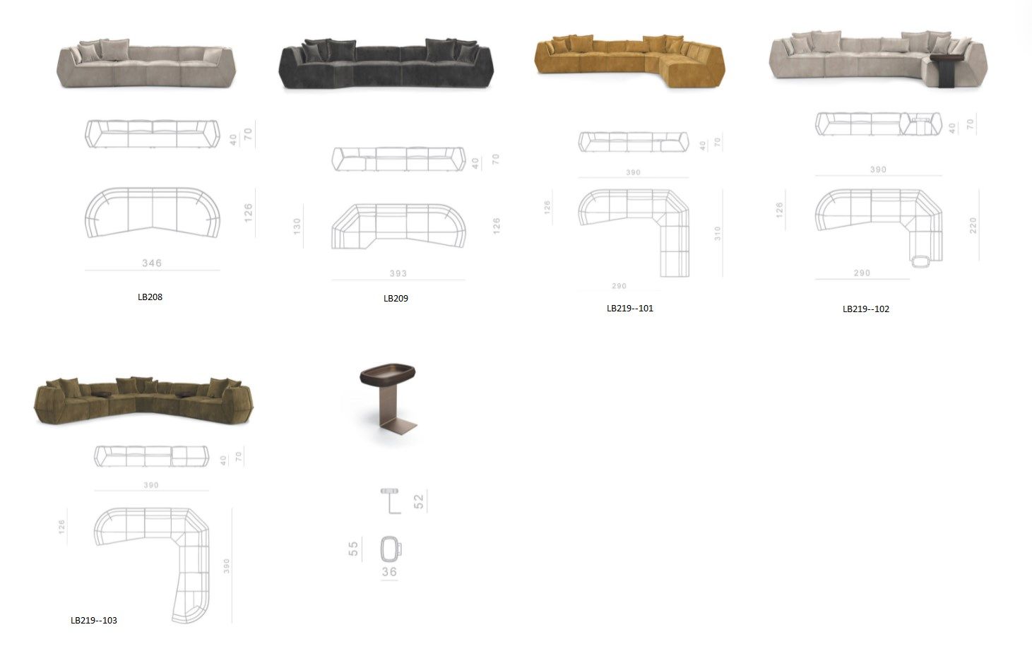 Кожаный изогнутый диван GHIDINI1961 Infinito ARCH-00089399 - Вид №31