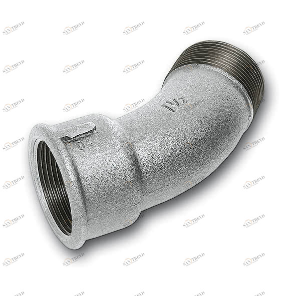 940112V# SANHA 40# отвод 45° ВР-НР, оцинкованный чугун 11/2 мм 