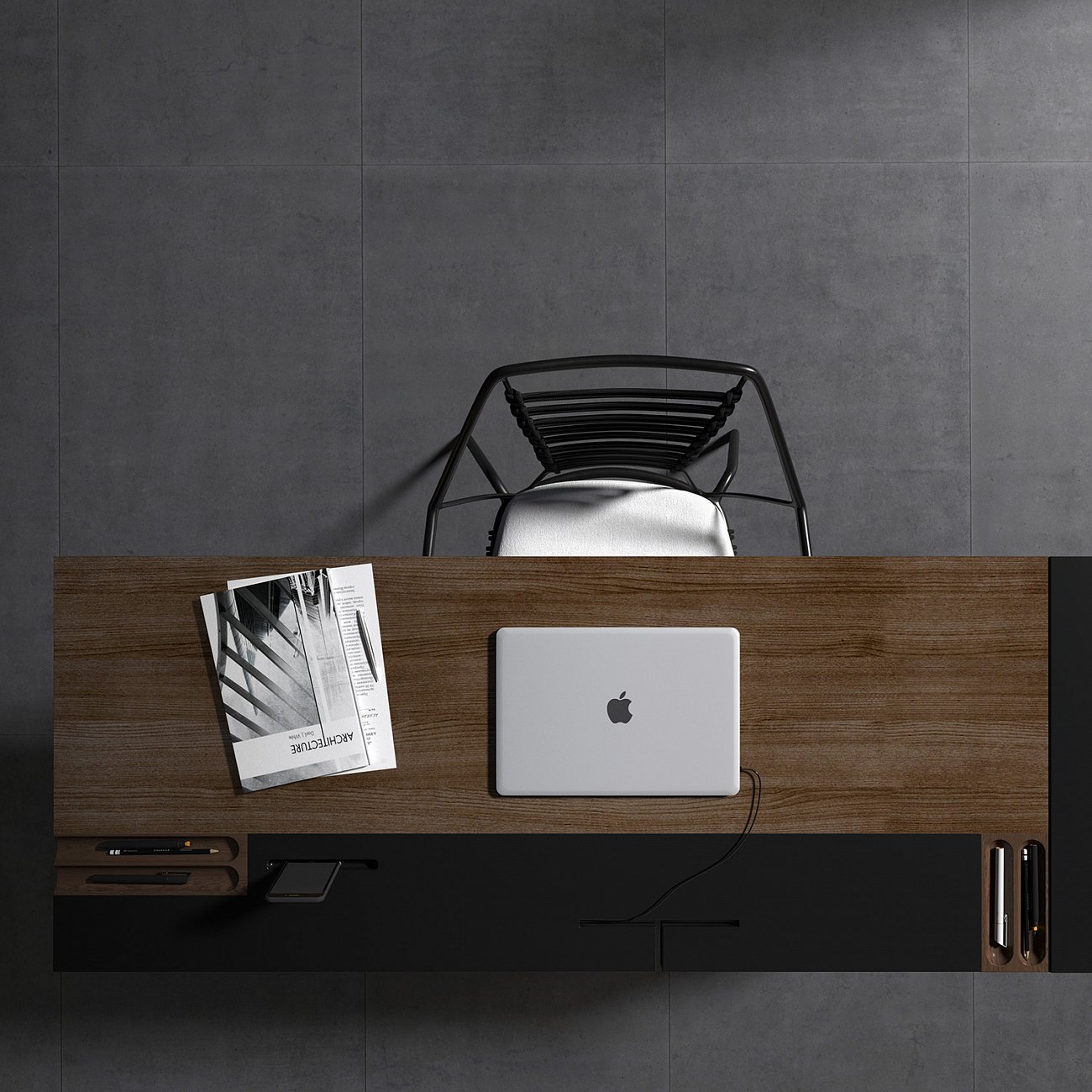 Письменный деревянный стол черный 140 см Mak BRAGIN DESIGN  00-3879380 Коричневый;черный  - Вид №3