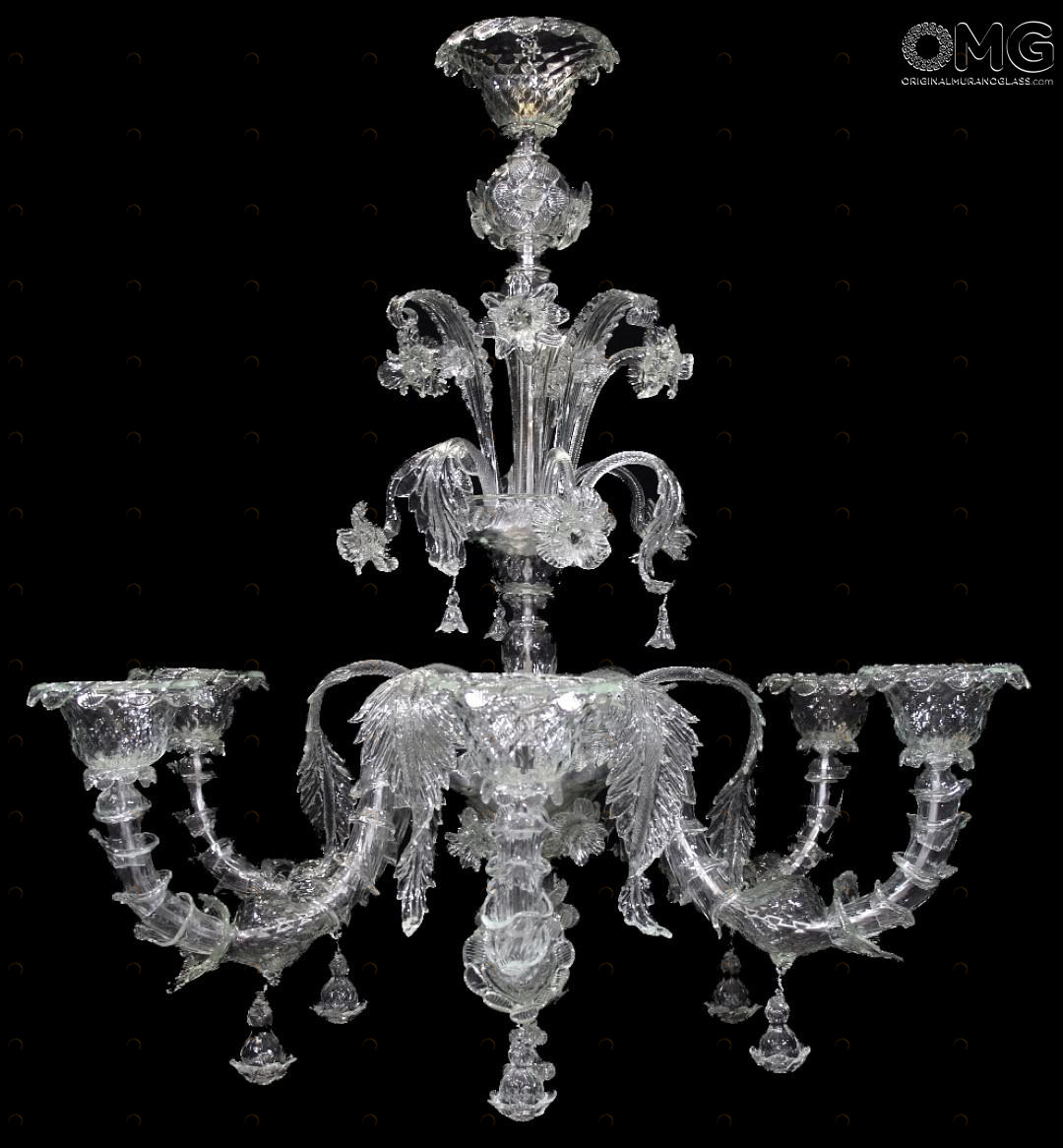 1080 ORIGINALMURANOGLASS Люстра Чимьеро Кристалло - Реццонико - муранское стекло OMG  см CLASSICO