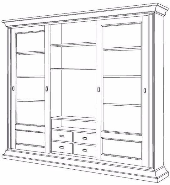 Arvestyle Книжный шкаф из массива дерева с подставкой под телевизор Stile Ks-e514 - Вид №1