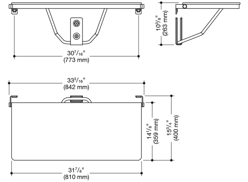 900.51.212XA Складное сиденье для душа, прямоугольное (ada) HEWI System 900 - Вид №1