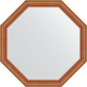 BY 3714 Зеркало в багетной раме - бронзовые бусы на дереве 60 mm EVOFORM Octagon