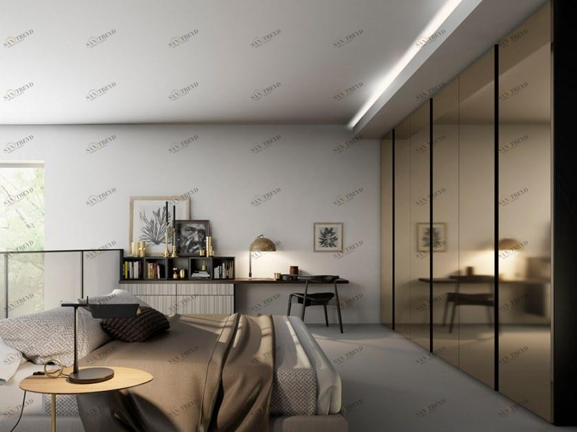 De Rosso Гардероб с распашными дверцами и встроенной зеркальной ручкой sun-id-1410452