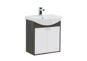 Тумба с раковиной Aquanet Грейс 60 дуб кантербери/белый (2 дверцы)