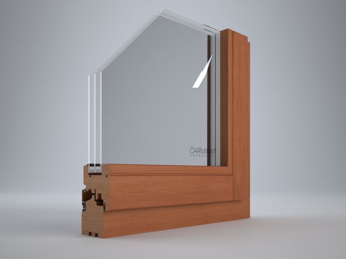 Деревянная распашная оконная дверь с тройным остеклением Carminati Klima 92 ARCH-00054228 - Вид №6