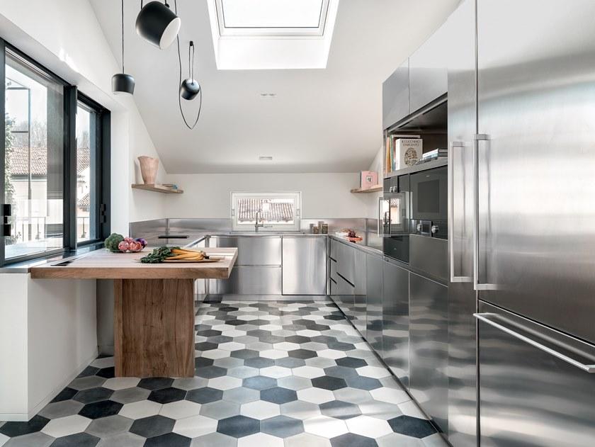 ABIMIS Кухня из нержавеющей стали на заказ с островом Atelier sun-id-1502875 - Вид №10