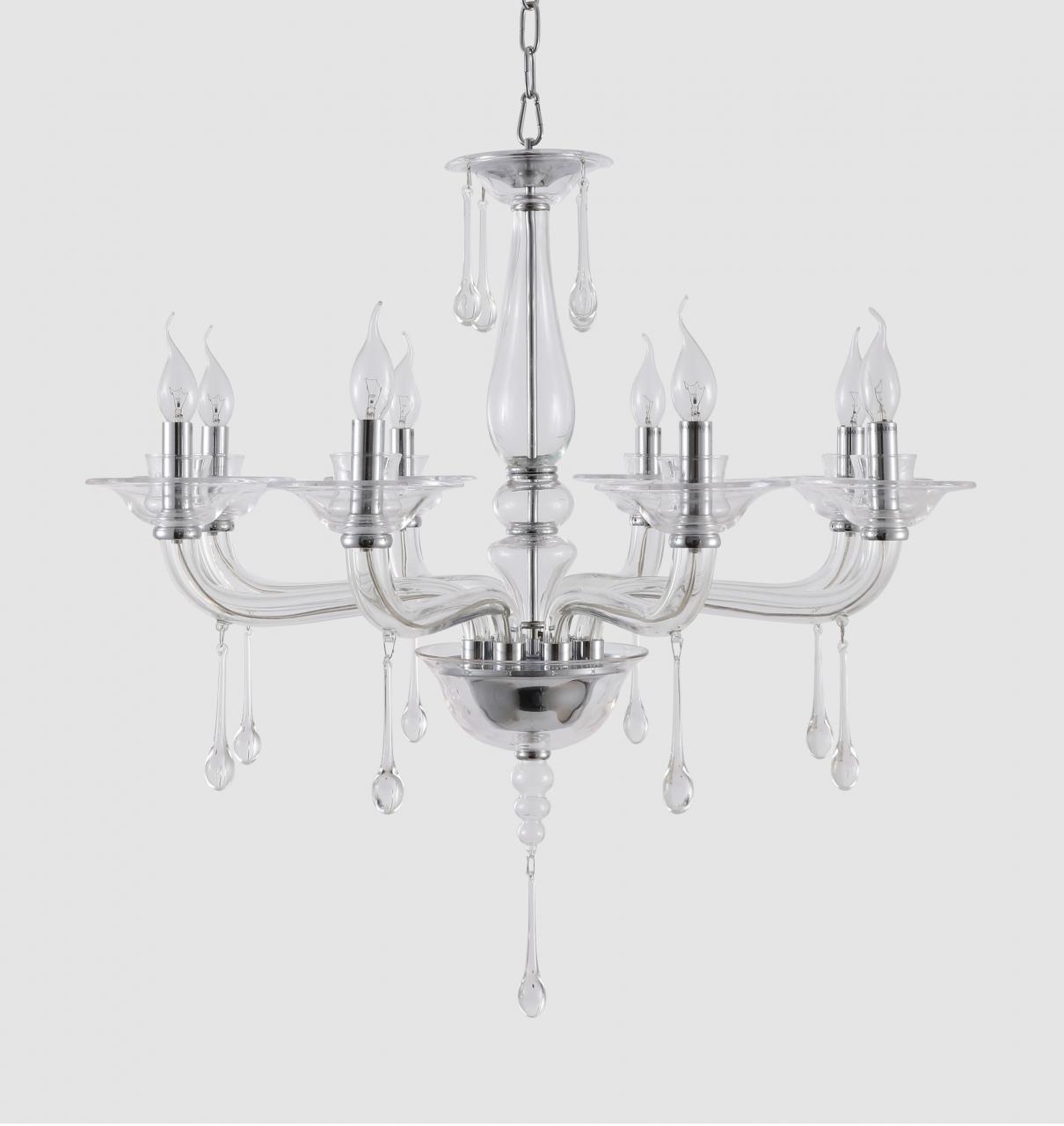 Подвесная люстра Crystal Lux Monica SP8 Chrome/Transparent CRYSTAL LUX ДИЗАЙНЕРСКИЕ, MONICA 220565 Хром  - Вид №1