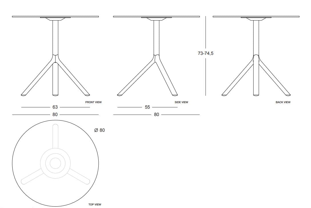 Алюминиевый круглый стол с порошковым покрытием Plank ARCH-00066141 - Вид №2