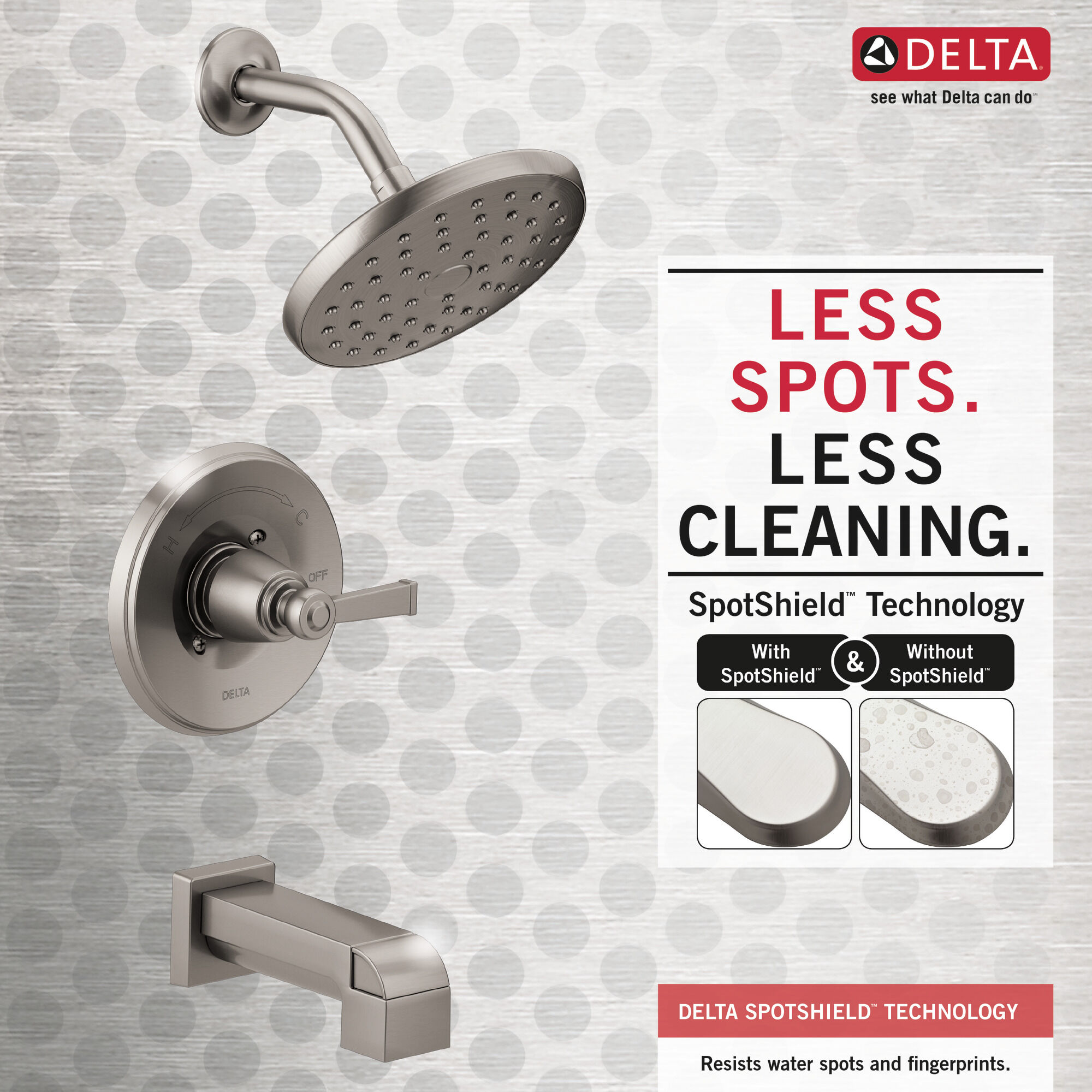 144742-SP Для ванны и душа Monitor® серии 14 Delta Faucet Emmett Матовый никель Spotshield  - Вид №3