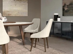 Febal Casa Стул в современном стиле, обитый тканью, с подлокотниками