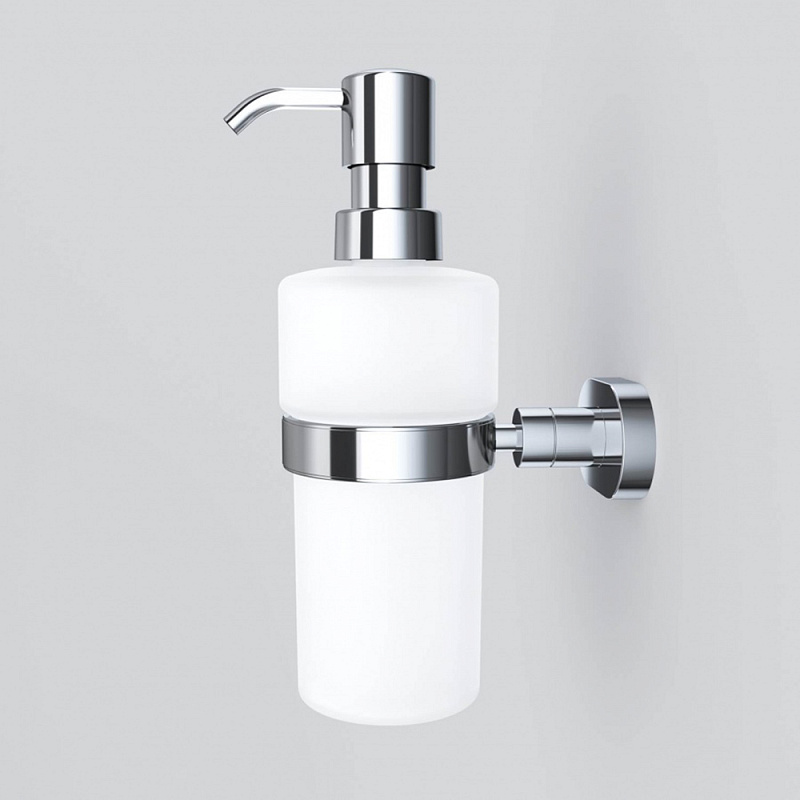 A7436900 L Стеклянный диспенсер для жидкого мыла с настенным держателем хром AM.PM Sense - Вид №4
