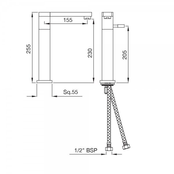 ANG-CHR-53009B Смеситель для раковины Artize Angelo Хром  - Вид №1