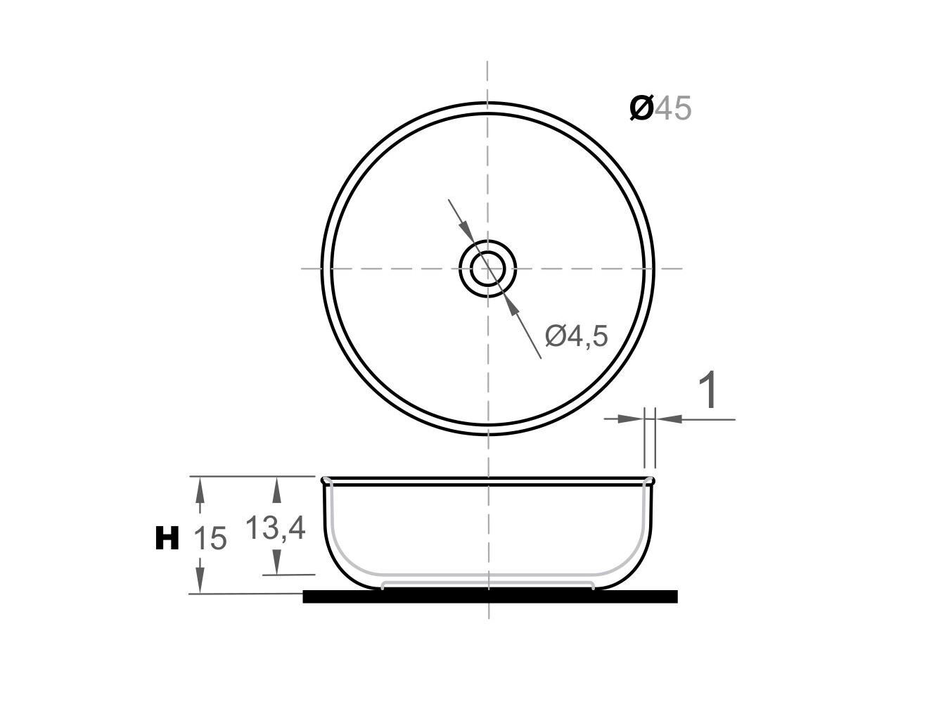 Круглый умывальник с одной столешницей из твердой поверхности Inbani Prime ARCH-00101094 - Вид №4