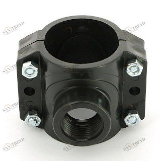 Врезка монтажная 63 x 1" ВР, 4 болта, для труб ПНД UNIDELTA 1019063004