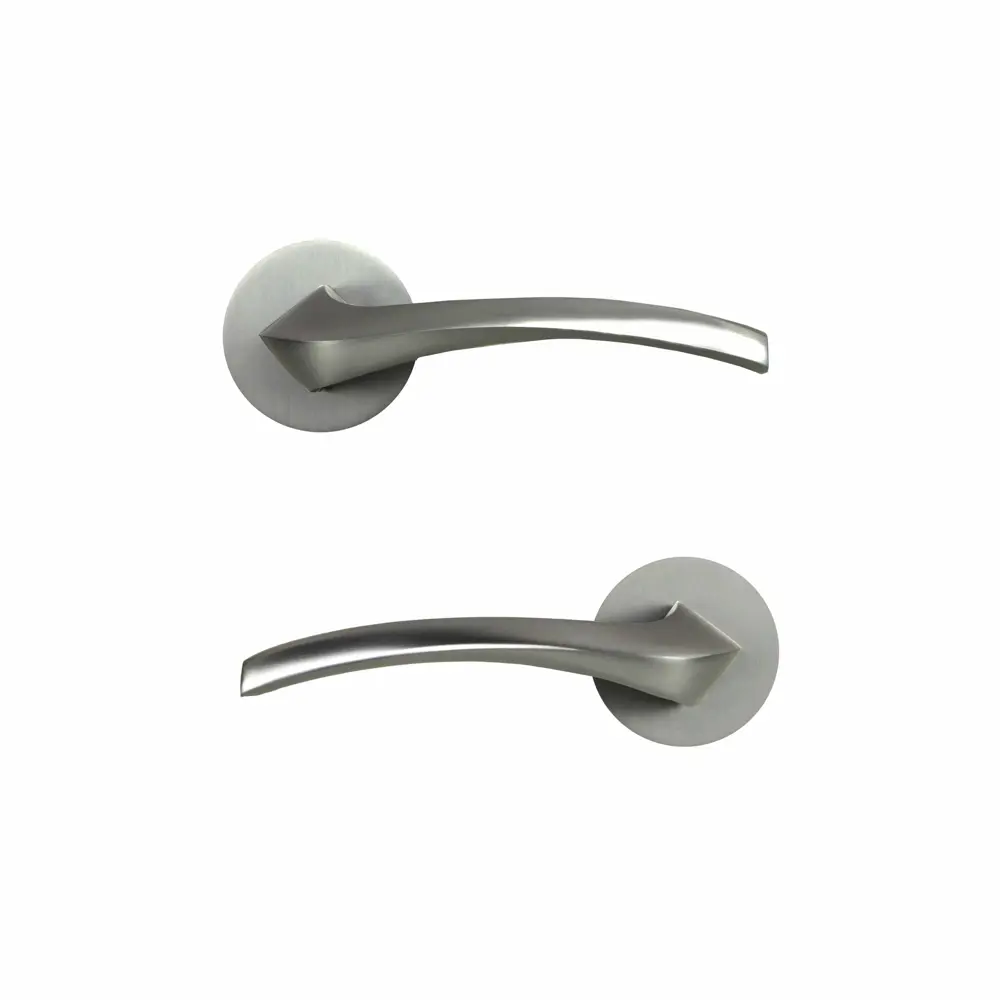 Дверная ручка на розетке KREAFORTA Ая без запирания цвет хром STLM-2073425 - Вид №1